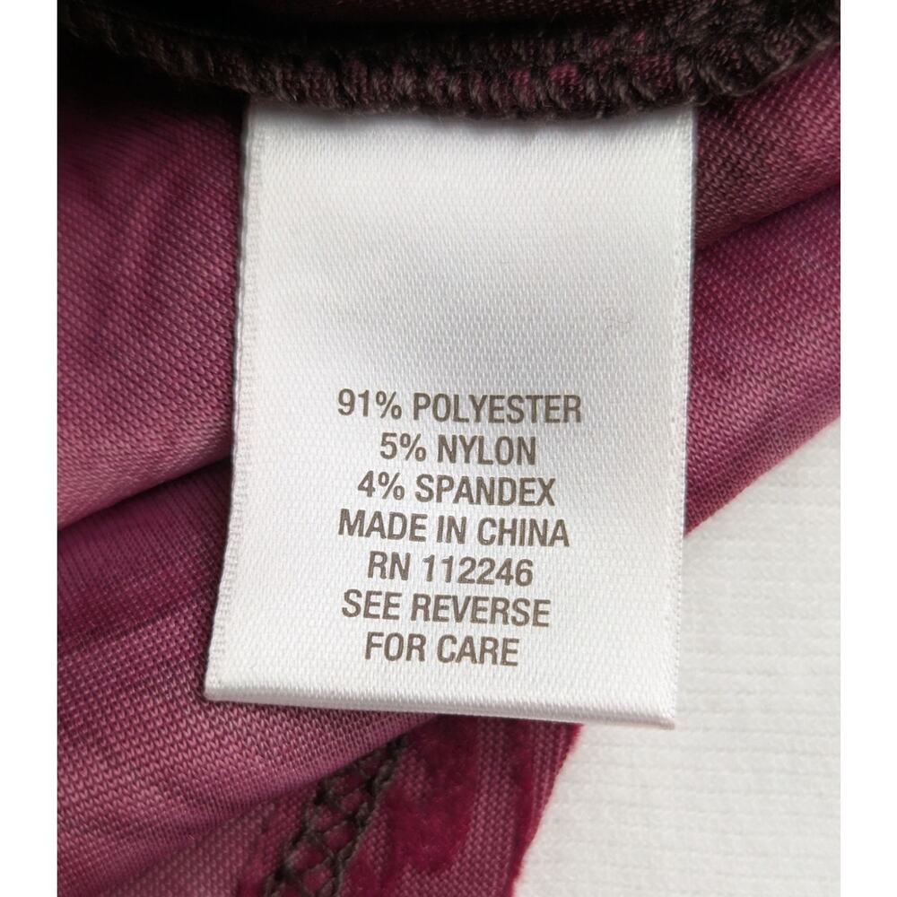 Roz and Ali NWT Flocked top size L Wine overdyed Bust 39 Waist 34" C back 24" - Picture 7 of 10